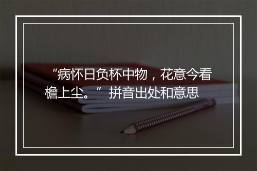 “病怀日负杯中物，花意今看檐上尘。”拼音出处和意思