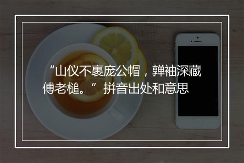 “山仪不裹庞公帽，亸袖深藏傅老槌。”拼音出处和意思