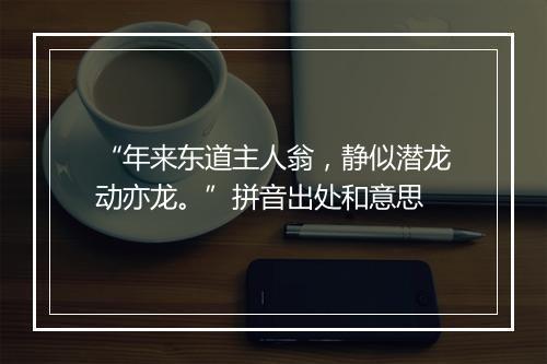 “年来东道主人翁，静似潜龙动亦龙。”拼音出处和意思