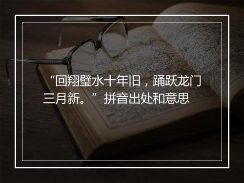 “回翔璧水十年旧，踊跃龙门三月新。”拼音出处和意思