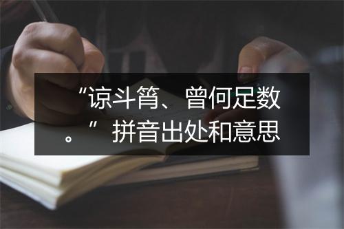 “谅斗筲、曾何足数。”拼音出处和意思