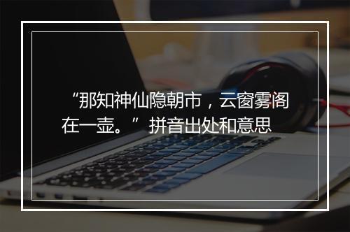 “那知神仙隐朝市，云窗雾阁在一壶。”拼音出处和意思