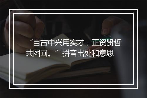 “自古中兴用实才，正资贤哲共图回。”拼音出处和意思