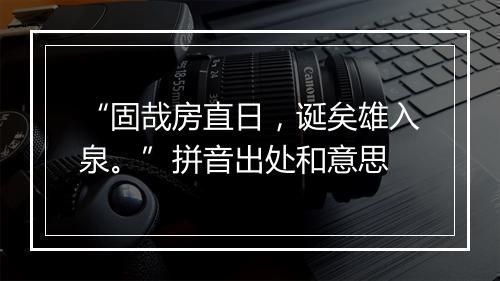 “固哉房直日，诞矣雄入泉。”拼音出处和意思