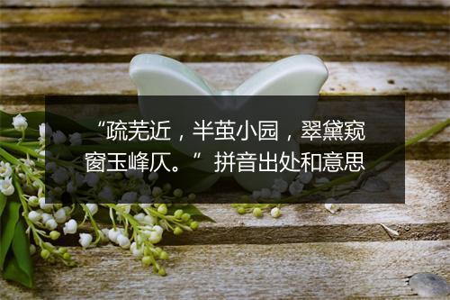 “疏芜近，半茧小园，翠黛窥窗玉峰仄。”拼音出处和意思