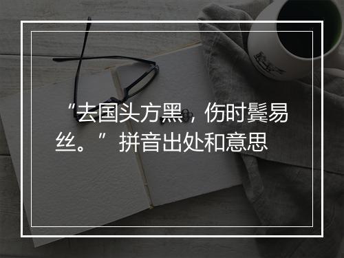 “去国头方黑，伤时鬓易丝。”拼音出处和意思