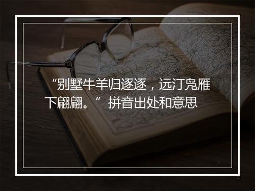 “别墅牛羊归逐逐，远汀凫雁下翩翩。”拼音出处和意思