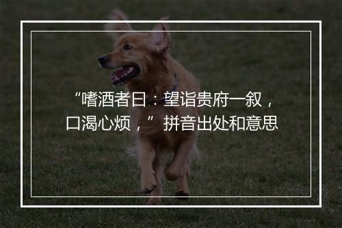 “嗜酒者曰：望诣贵府一叙，口渴心烦，”拼音出处和意思