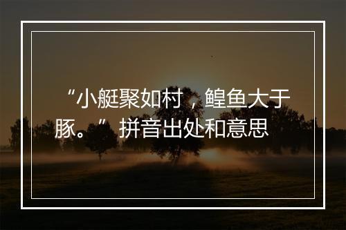 “小艇聚如村，鳇鱼大于豚。”拼音出处和意思