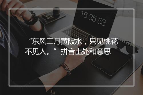 “东风三月黄陂水，只见桃花不见人。”拼音出处和意思