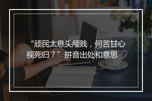 “顽民太息头颅贱，何苦甘心视死归？”拼音出处和意思