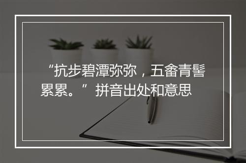 “抗步碧潭弥弥，五畬青髻累累。”拼音出处和意思