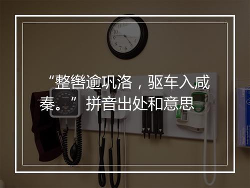 “整辔逾巩洛，驱车入咸秦。”拼音出处和意思