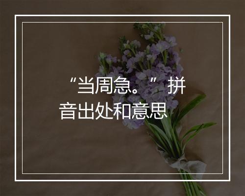 “当周急。”拼音出处和意思