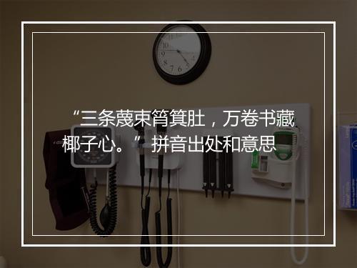 “三条蔑束筲箕肚，万卷书藏椰子心。”拼音出处和意思