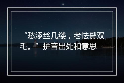 “愁添丝几缕，老怯鬓双毛。”拼音出处和意思