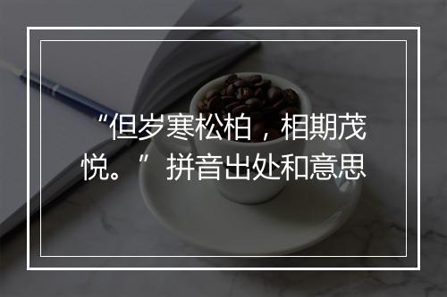 “但岁寒松柏，相期茂悦。”拼音出处和意思