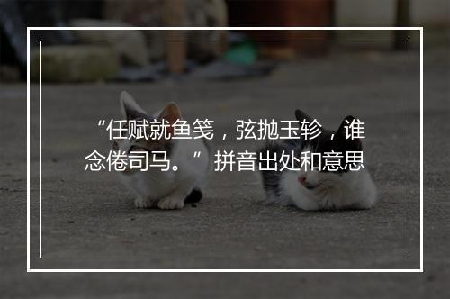 “任赋就鱼笺，弦抛玉轸，谁念倦司马。”拼音出处和意思