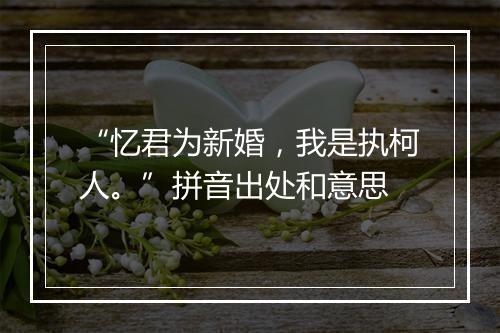 “忆君为新婚，我是执柯人。”拼音出处和意思