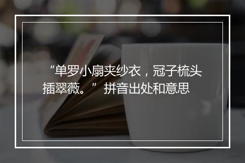 “单罗小扇夹纱衣，冠子梳头插翠薇。”拼音出处和意思