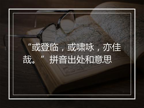 “或登临，或啸咏，亦佳哉。”拼音出处和意思