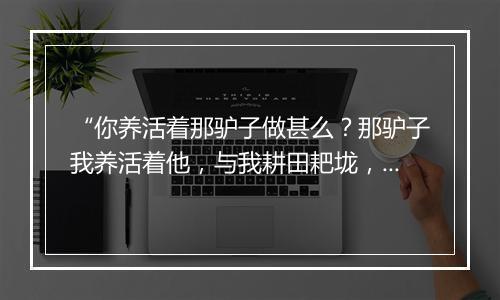 “你养活着那驴子做甚么？那驴子我养活着他，与我耕田耙垅，”拼音出处和意思