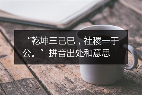 “乾坤三己巳，社稷一于公。”拼音出处和意思