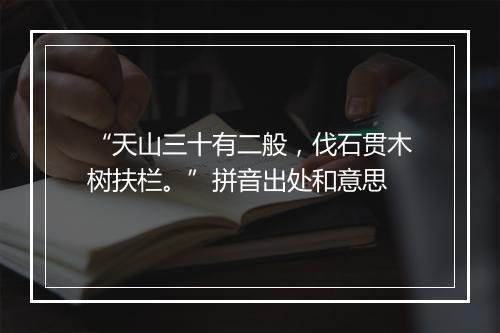 “天山三十有二般，伐石贯木树扶栏。”拼音出处和意思