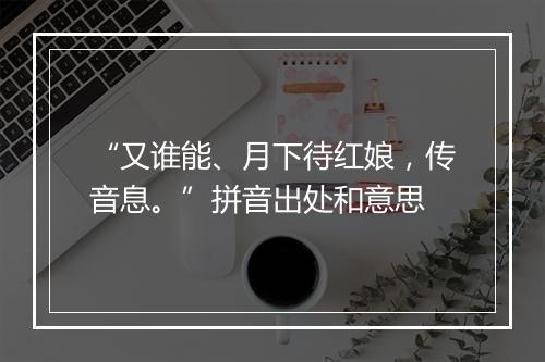 “又谁能、月下待红娘，传音息。”拼音出处和意思