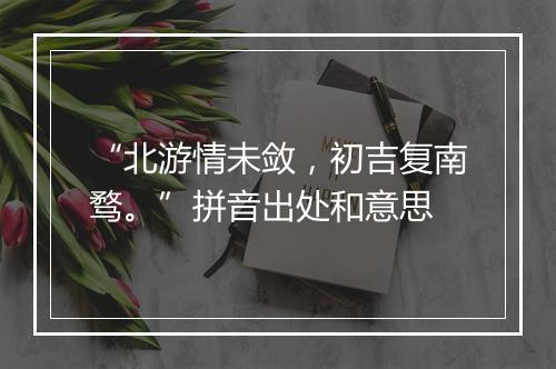 “北游情未敛，初吉复南骛。”拼音出处和意思