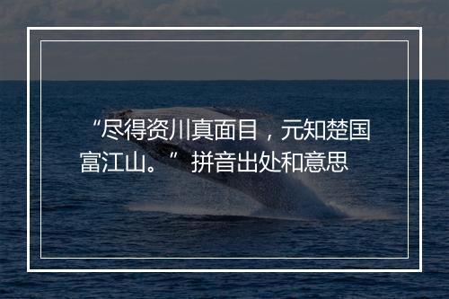 “尽得资川真面目，元知楚国富江山。”拼音出处和意思