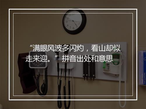 “满眼风波多闪灼，看山却似走来迎。”拼音出处和意思