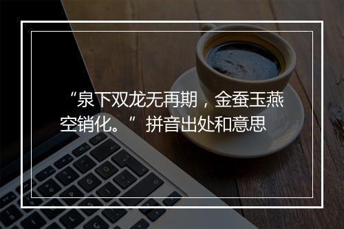 “泉下双龙无再期，金蚕玉燕空销化。”拼音出处和意思