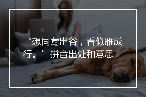 “想同莺出谷，看似雁成行。”拼音出处和意思