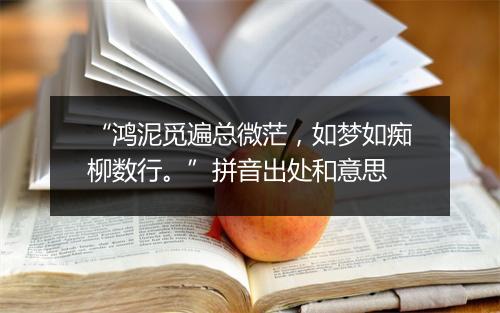 “鸿泥觅遍总微茫，如梦如痴柳数行。”拼音出处和意思