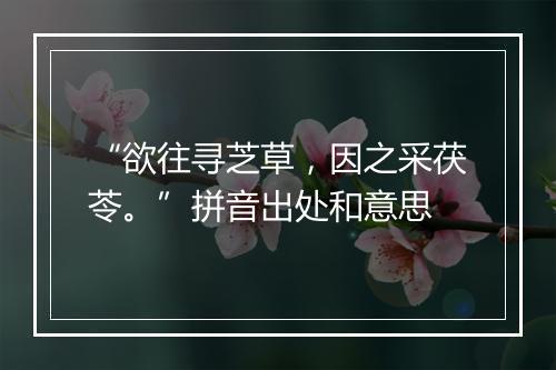 “欲往寻芝草，因之采茯苓。”拼音出处和意思