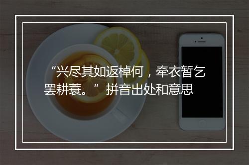 “兴尽其如返棹何，牵衣暂乞罢耕蓑。”拼音出处和意思