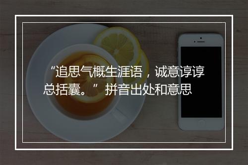 “追思气概生涯语，诚意谆谆总括囊。”拼音出处和意思