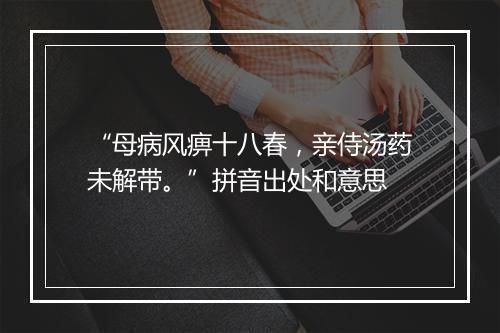 “母病风痹十八春，亲侍汤药未解带。”拼音出处和意思