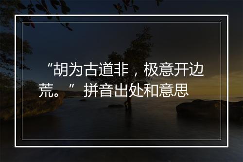 “胡为古道非，极意开边荒。”拼音出处和意思