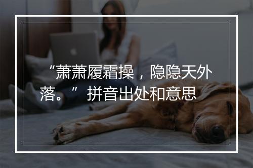 “萧萧履霜操，隐隐天外落。”拼音出处和意思