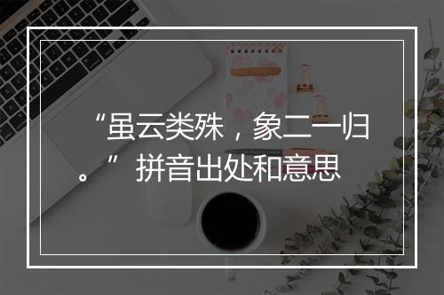 “虽云类殊，象二一归。”拼音出处和意思