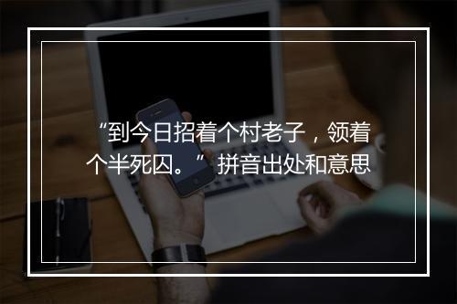 “到今日招着个村老子，领着个半死囚。”拼音出处和意思