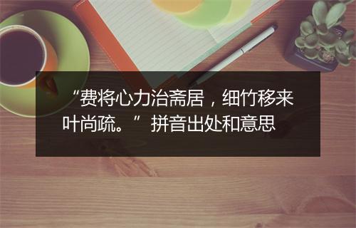 “费将心力治斋居，细竹移来叶尚疏。”拼音出处和意思