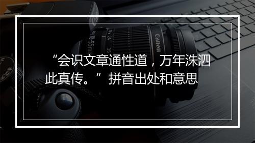 “会识文章通性道，万年洙泗此真传。”拼音出处和意思