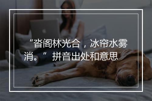 “沓阁林光合，冰帘水雾消。”拼音出处和意思