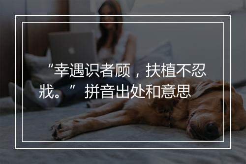 “幸遇识者顾，扶植不忍戕。”拼音出处和意思