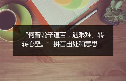 “何曾说辛道苦，遇艰难、转转心坚。”拼音出处和意思