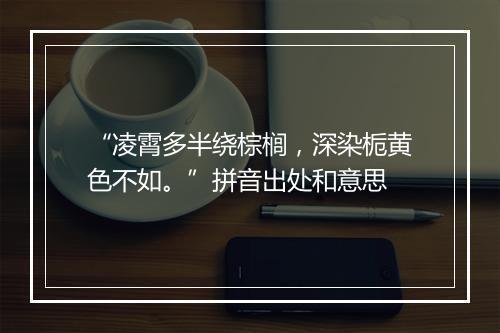 “凌霄多半绕棕榈，深染栀黄色不如。”拼音出处和意思