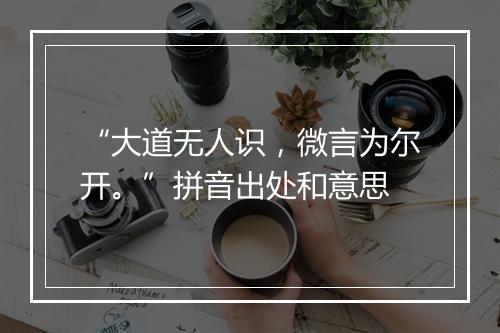 “大道无人识，微言为尔开。”拼音出处和意思